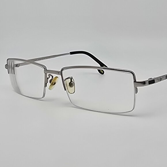 Longines 3028 C2 Silver Black Titanium Semi-Rimless Eyeglasses Frame France 56mm - Picture 1 of 13